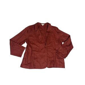 Eileen Fisher Petites Jacket Women’s XL Brown 100% Organic Linen Blazer